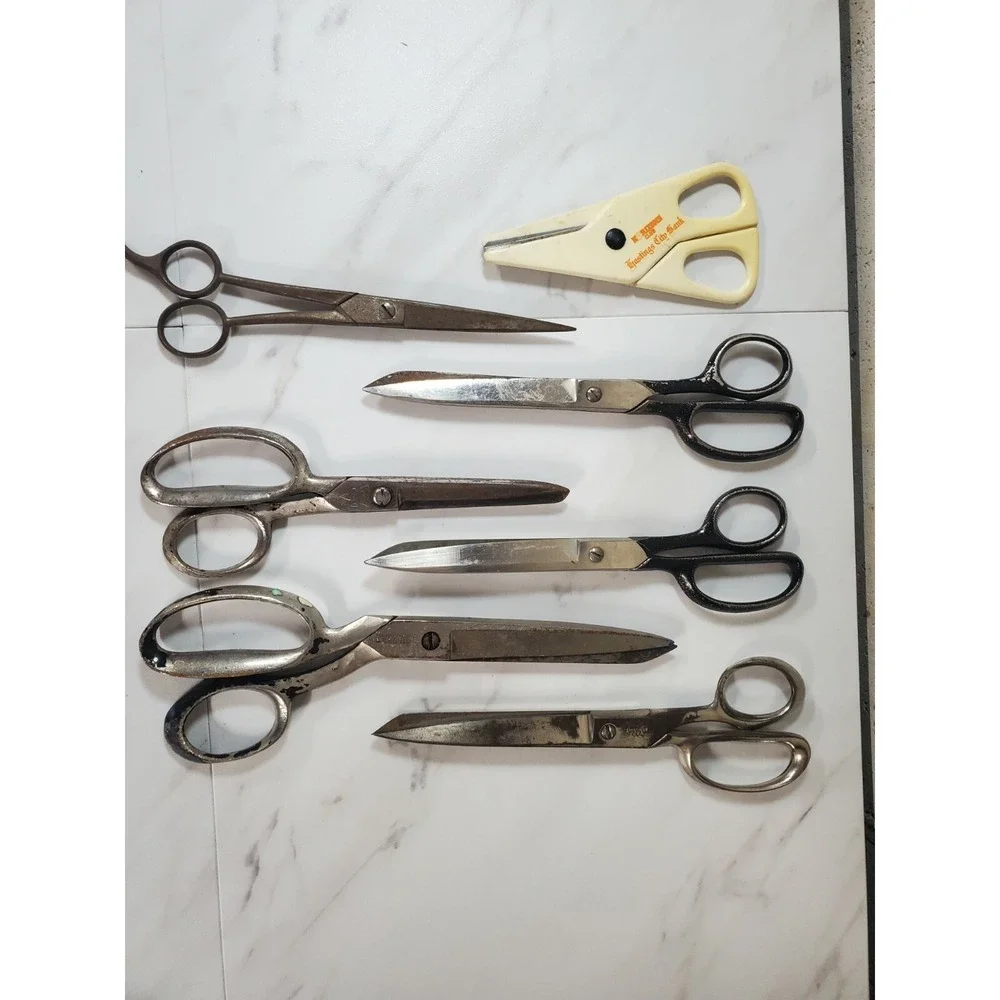 Lot of 7‎ Vintage Keen Kutter REX Wilbert Scissors Made in USA Germany Italy